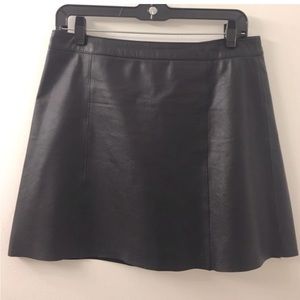 WAREHOUSE Black 100% Genuine Leather Mini Skirt